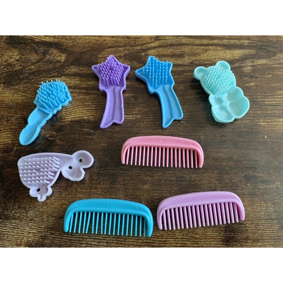Vintage My Little Pony COMB BRUSH Lot Of 8 Flower Star Whale Bear MLP - Picture 4 of 4